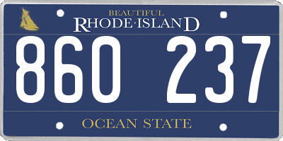 RI license plate 860237
