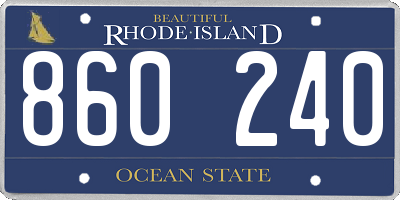 RI license plate 860240