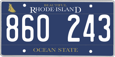 RI license plate 860243