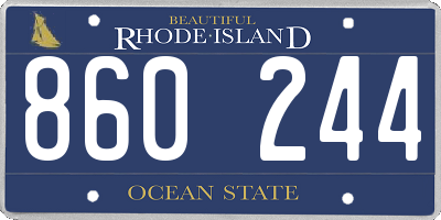 RI license plate 860244