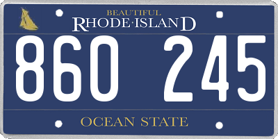 RI license plate 860245