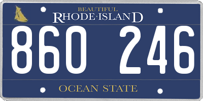 RI license plate 860246