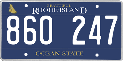 RI license plate 860247
