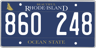 RI license plate 860248