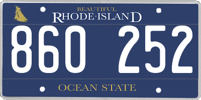 RI license plate 860252