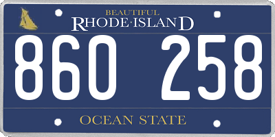 RI license plate 860258