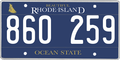 RI license plate 860259