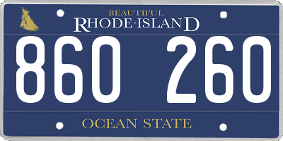 RI license plate 860260