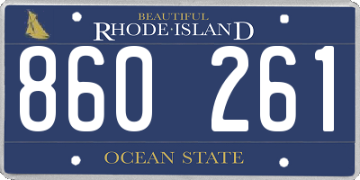 RI license plate 860261