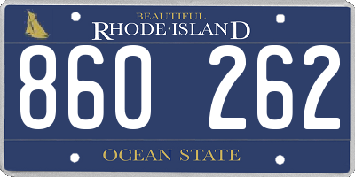 RI license plate 860262
