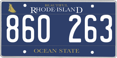 RI license plate 860263