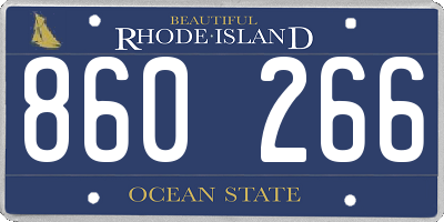 RI license plate 860266