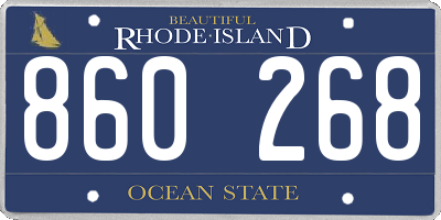 RI license plate 860268