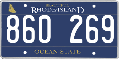 RI license plate 860269