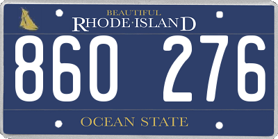 RI license plate 860276