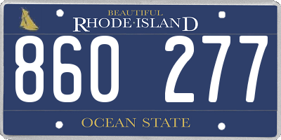 RI license plate 860277