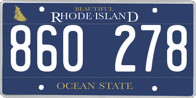 RI license plate 860278