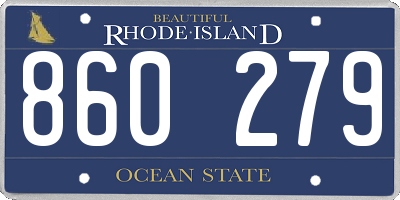 RI license plate 860279