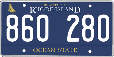 RI license plate 860280