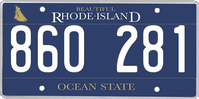 RI license plate 860281
