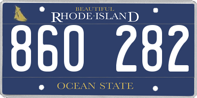 RI license plate 860282