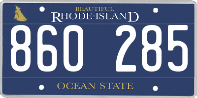 RI license plate 860285