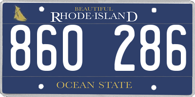 RI license plate 860286