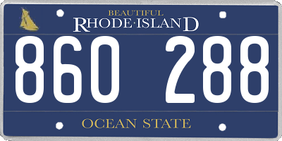 RI license plate 860288
