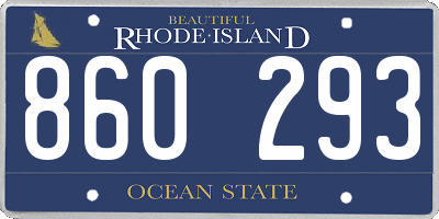 RI license plate 860293