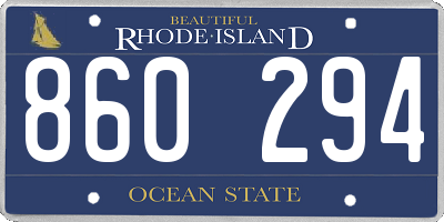 RI license plate 860294