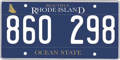 RI license plate 860298