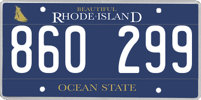 RI license plate 860299