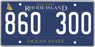 RI license plate 860300