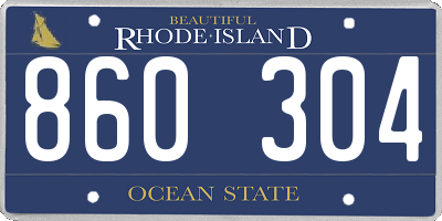 RI license plate 860304