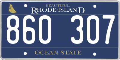 RI license plate 860307