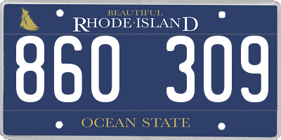 RI license plate 860309