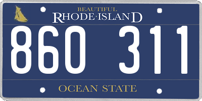 RI license plate 860311