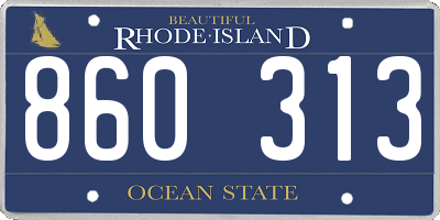 RI license plate 860313