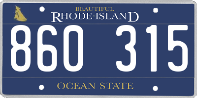 RI license plate 860315