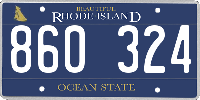 RI license plate 860324