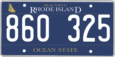 RI license plate 860325
