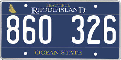 RI license plate 860326