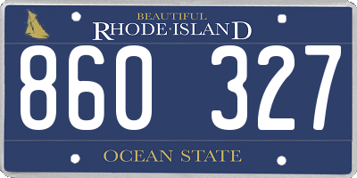 RI license plate 860327