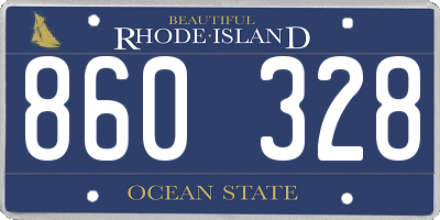 RI license plate 860328