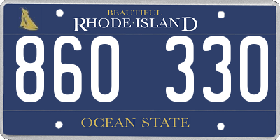 RI license plate 860330