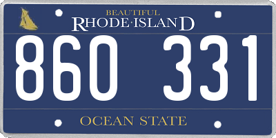 RI license plate 860331