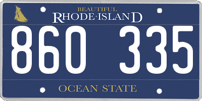 RI license plate 860335