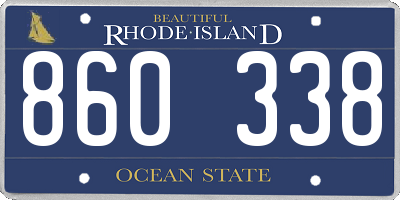 RI license plate 860338
