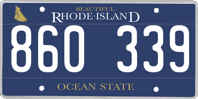 RI license plate 860339