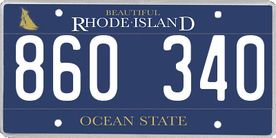 RI license plate 860340